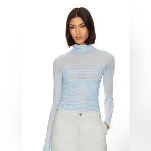 Blue sheer bodysuit